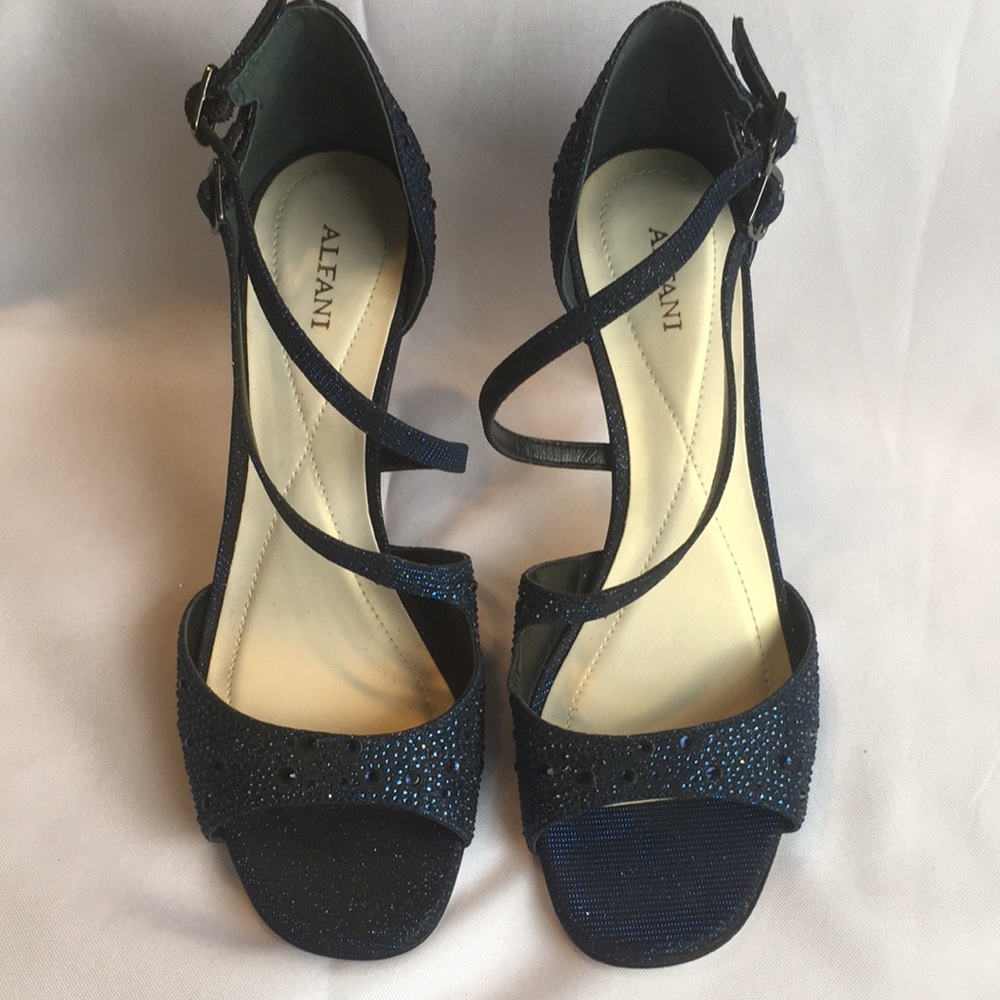 Alfani Blue Sparkly Heels with Strap - Women’s Size 8 1/2